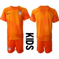 Otroški Nogometni dresi Združene države Vratar Domači SP 2022 Kratek Rokav (+ Kratke hlače)